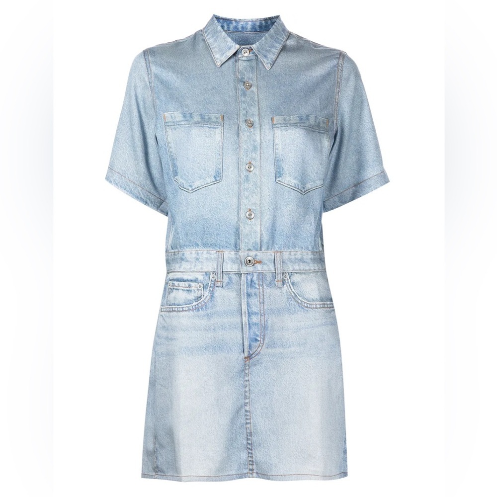RAG & BONE Liquid Denim printed dress